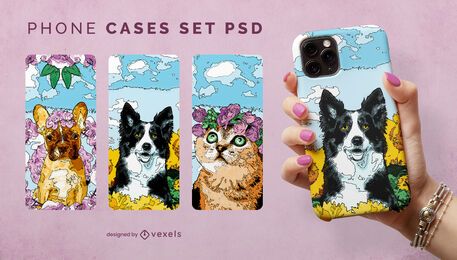 Free Adorable Pet Phone Case Design stock image to download Adorable Pet Phone Case Design FREE Stock Psd, phone, cats, cat and dog picture