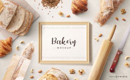 Free BakeFrame Mockup Composition stock image to download BakeFrame Mockup Composition FREE Stock Psd, mockup, frame, bakery picture