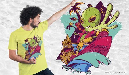 Free Extraterrestrial Wave Rider Tee stock image to download Extraterrestrial Wave Rider Tee FREE Stock Psd, t-shirt, alien, surf picture