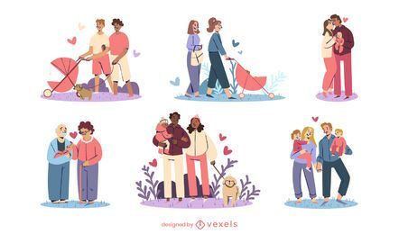 Family Love Set FREE Stock Clipart, son, grandma, daughter picture