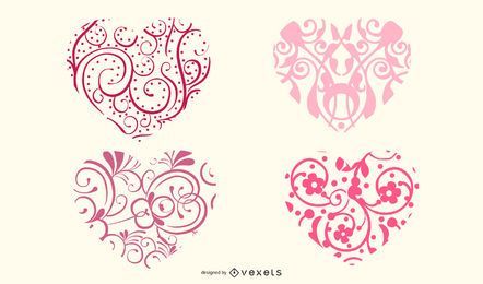 Heartful Flourishes FREE Stock Vector, beautiful, creative, curl picture
