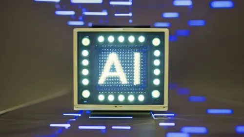 Illuminated AI Display FREE Stock Photo, AI,  technology,  light picture