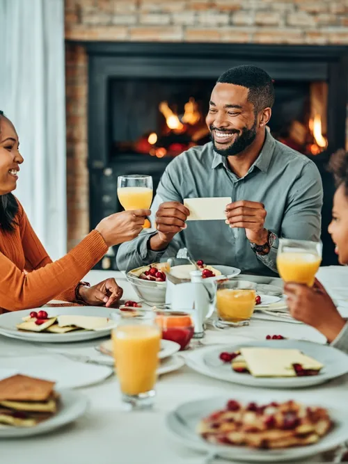 Free Joyful Family Breakfast stock image to download Joyful Family Breakfast FREE Stock Photo, family at home, dining, gathering picture
