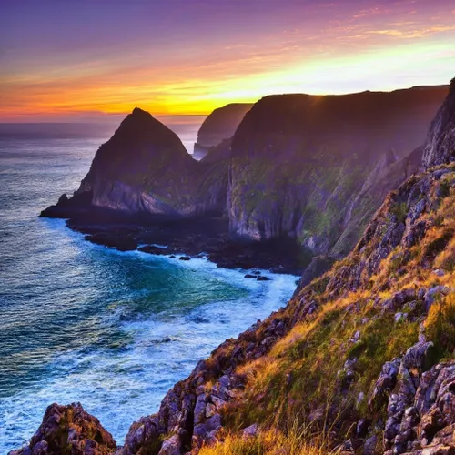 Free Majestic Coastal Sunset stock image to download Majestic Coastal Sunset FREE Stock Photo, coast, sunset, cliffs picture