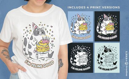 Free Multicolor Cat Birthday Tee stock image to download Multicolor Cat Birthday Tee FREE Stock Psd, cat, t-shirt, birthday picture