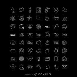 Slimline Social Icons FREE Stock Icon, data science, message, shopping picture