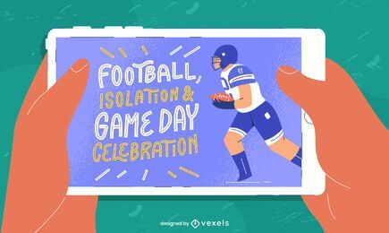 Superbowl tablet art USA FREE Stock Vector, superbowl, illustration, american picture