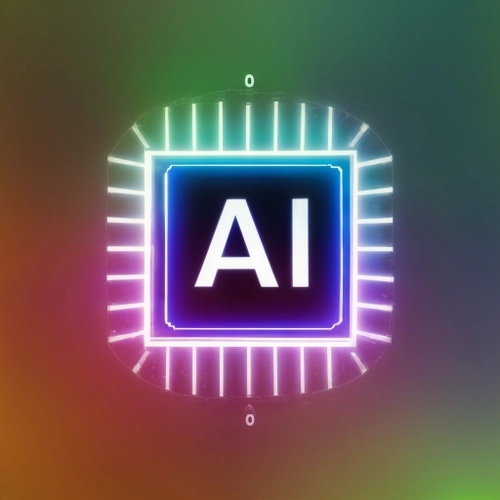 Vibrant AI Chip Design FREE Stock Photo, AI,  technology,  microchip picture