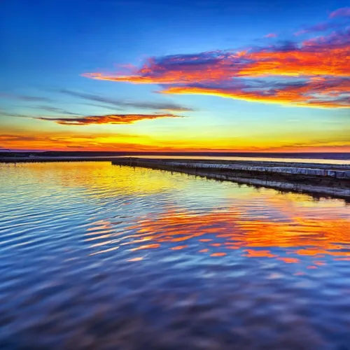 Free Vibrant Sunset Reflection stock image to download Vibrant Sunset Reflection FREE Stock Photo, sunset, reflection, landscape picture