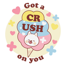 Crush Love Kawaii Quote PNG FREE Stock Clipart, has-text, quote, happy valentines day picture