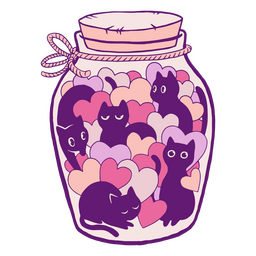 Cute Cat Hearts in Jar FREE Stock Clipart, happy valentines day, hearts, tmaker-featured picture