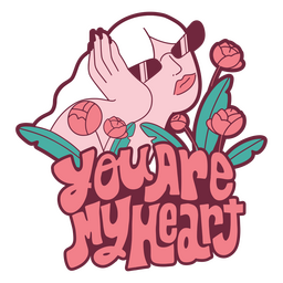 Valentine girl heart doodle design FREE Stock Vector, has-text, quote, flowers picture